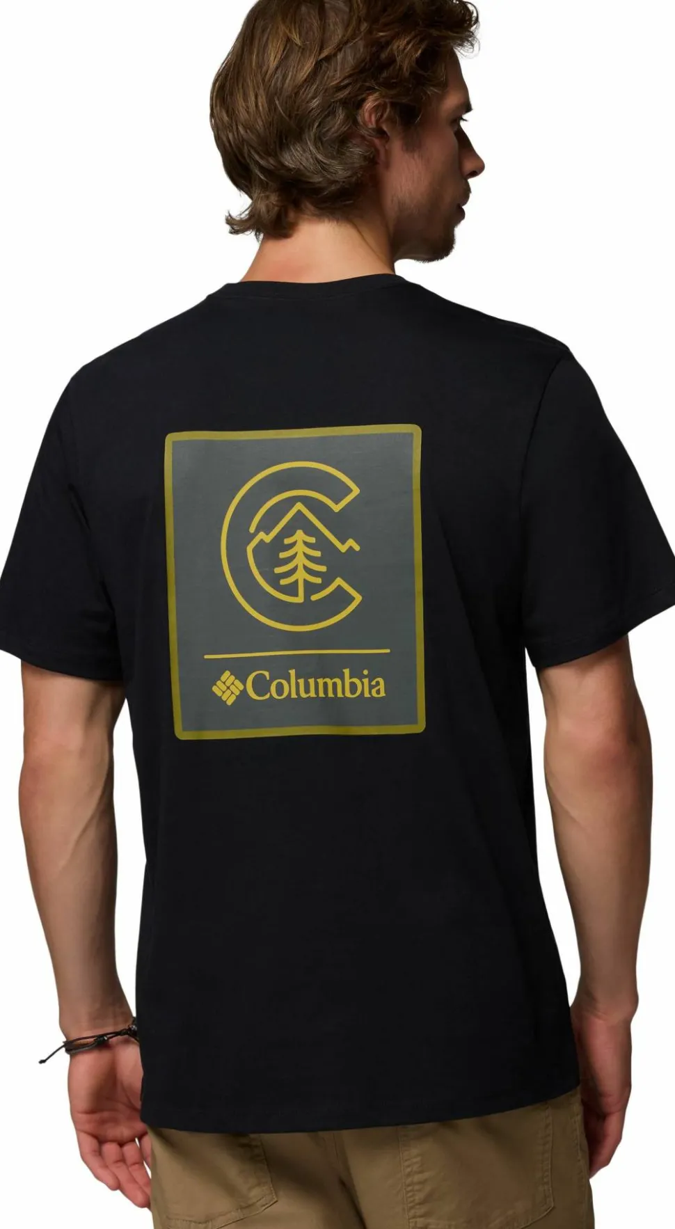Columbia Men's CSC Logo Organic Cotton T-Shirt Black, Linework C Badge