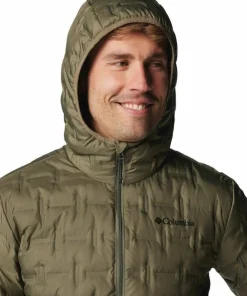 Columbia Men's Delta Ridge II Down Hooded Jacket Stone Green
