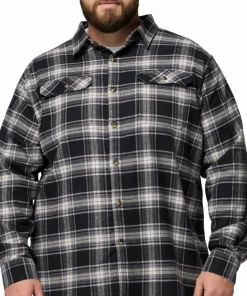 Columbia Men's Flare Gun Stretch Flannel Black Two Lane Tartan