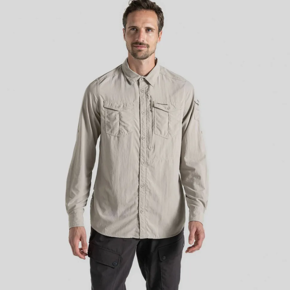 Craghoppers Men's Nosilife Adventure Long Sleeved Shirt III Parchment