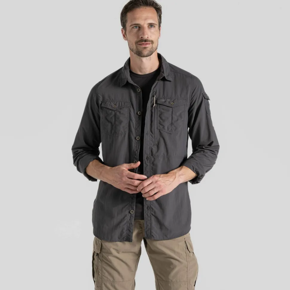 Craghoppers Men's Nosilife Adventure Long Sleeved Shirt III Black Pepper
