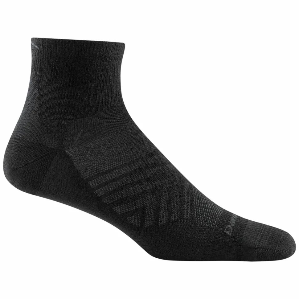 Darn Tough Men's Run Quarter Ultra-Lightweight Running Sock Black