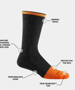 Darn Tough Men's Steely Boot Midweight Work Sock Graphite