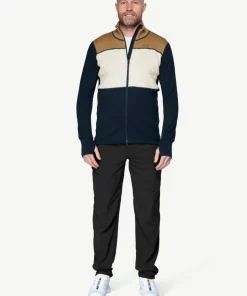 Devold Men's Egga Grid Merino Jacket Wheat/Raw White/Ink