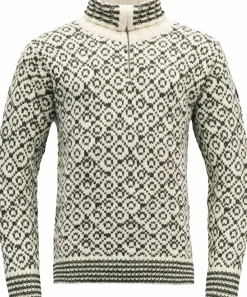 Devold Unisex Svalbard Wool Zip Neck Offwhite/Anthracite