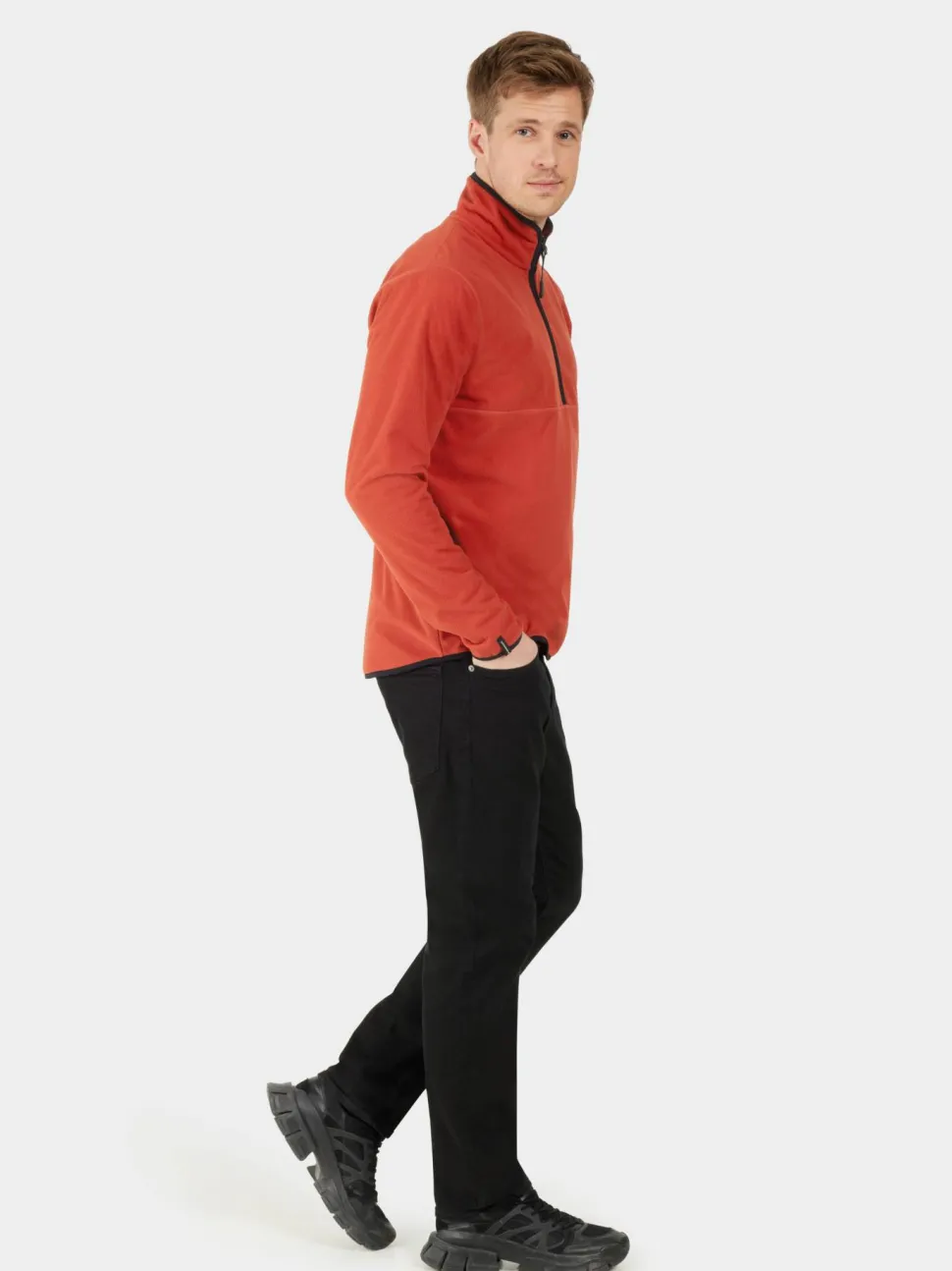 Didriksons Men's Hannes Half Zip Ochre Red