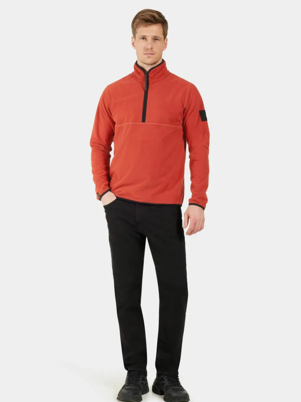 Didriksons Men's Hannes Half Zip Ochre Red