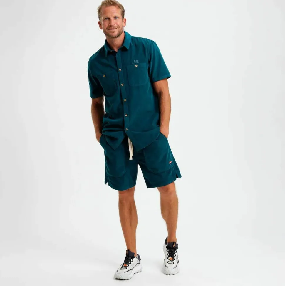 Elevenate Men's Estate Cord Shorts Indian Blue