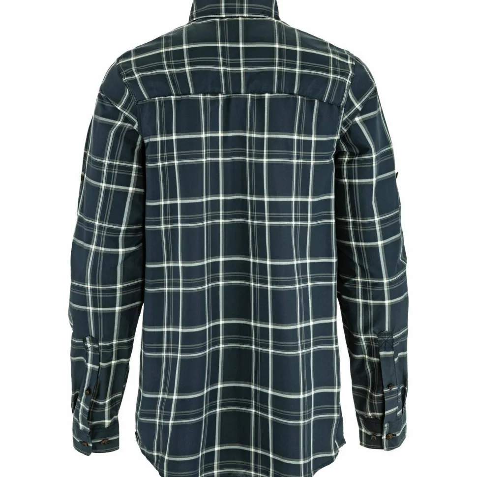 Fjällräven Men's Abisko Hike Shirt Long Sleeve Dark Navy-chalk White