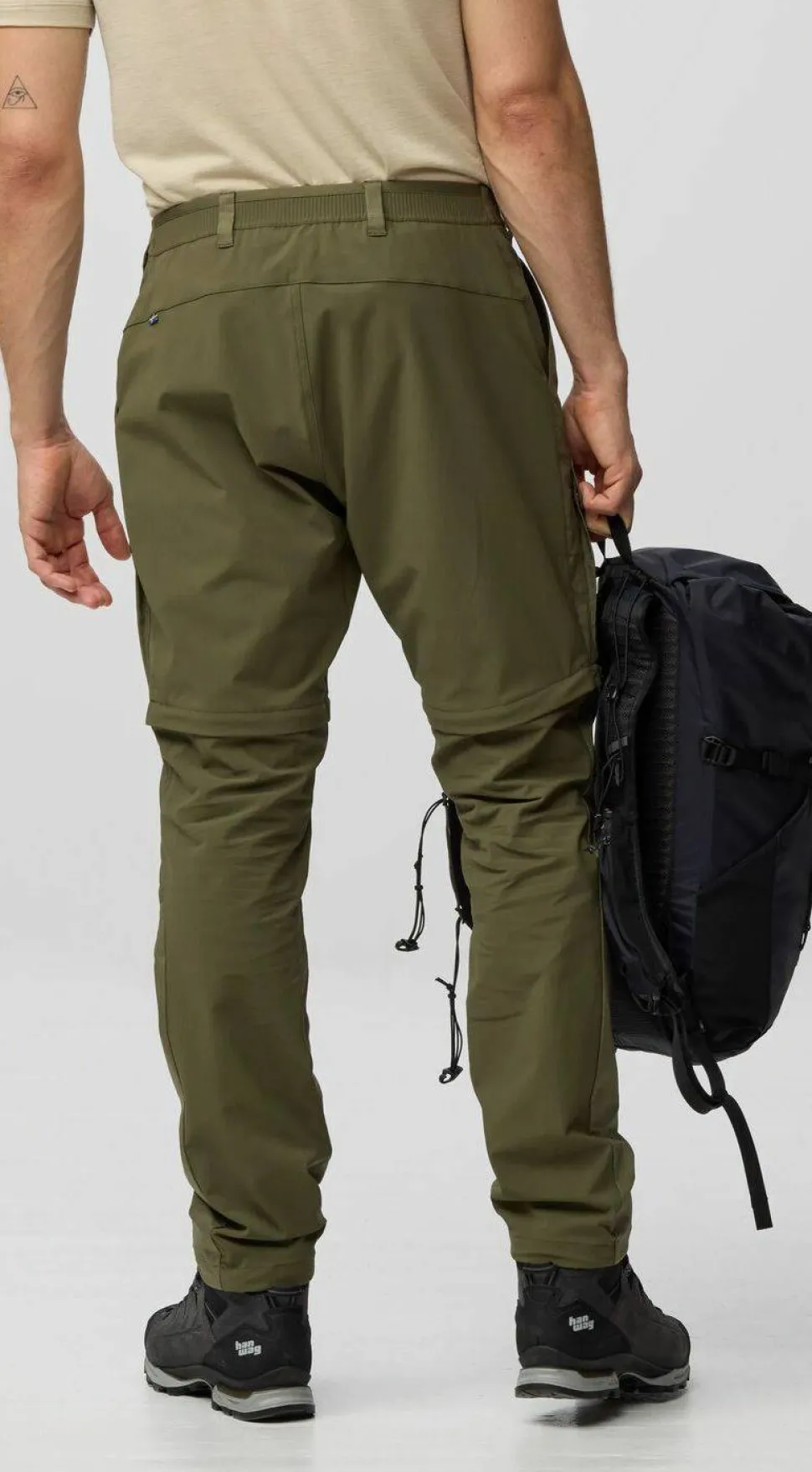 Fjällräven Men's Abisko Hybrid Trail Trousers Zip-Off Laurel Green