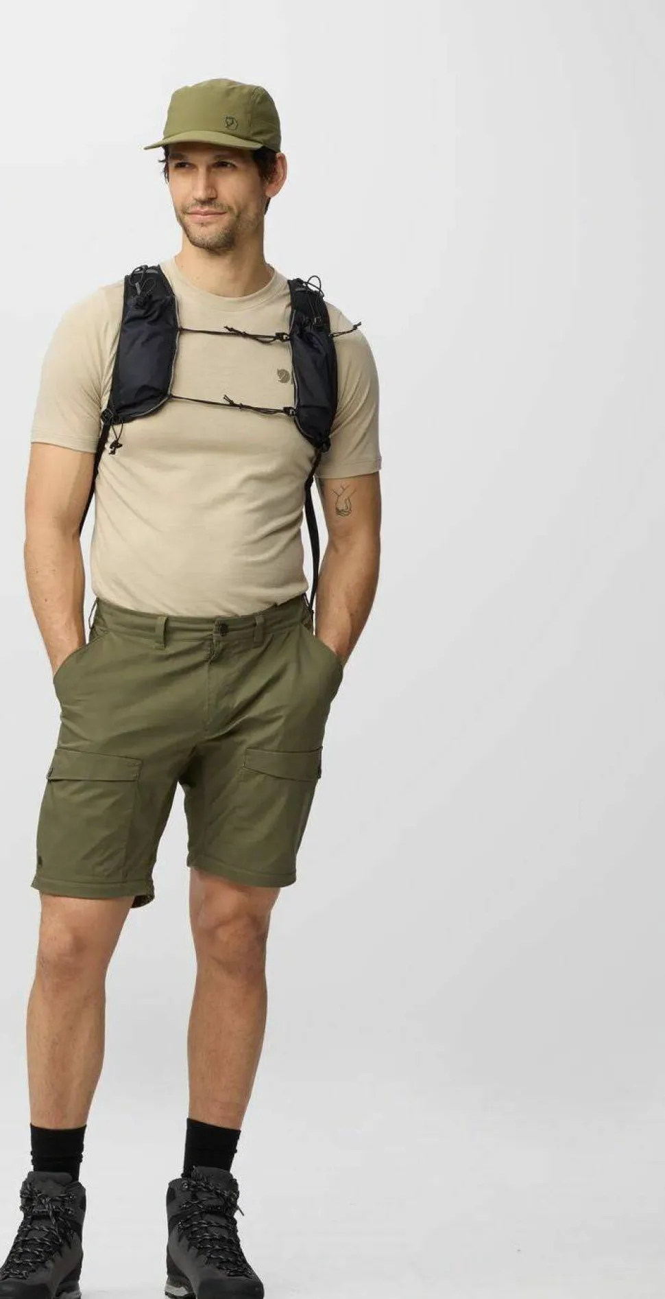 Fjällräven Men's Abisko Hybrid Trail Trousers Zip-Off Laurel Green