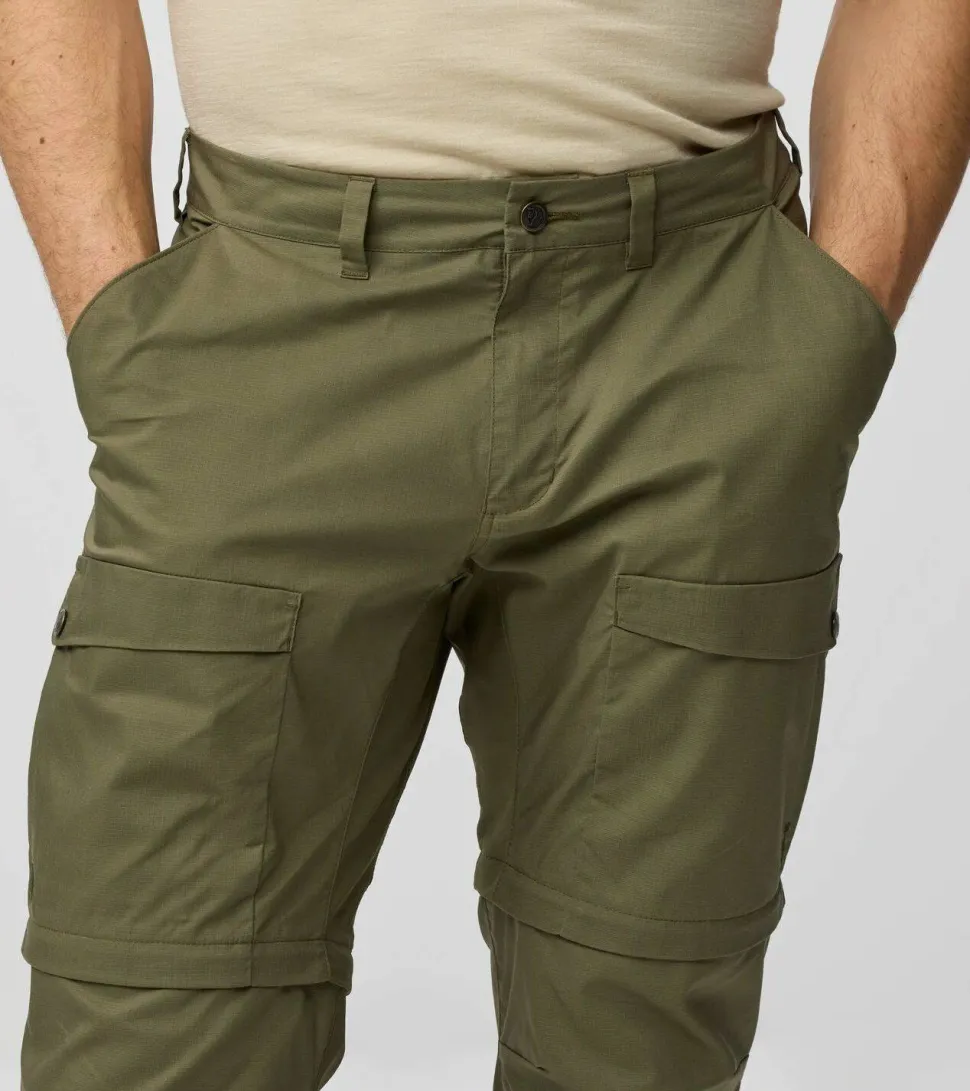 Fjällräven Men's Abisko Hybrid Trail Trousers Zip-Off Laurel Green