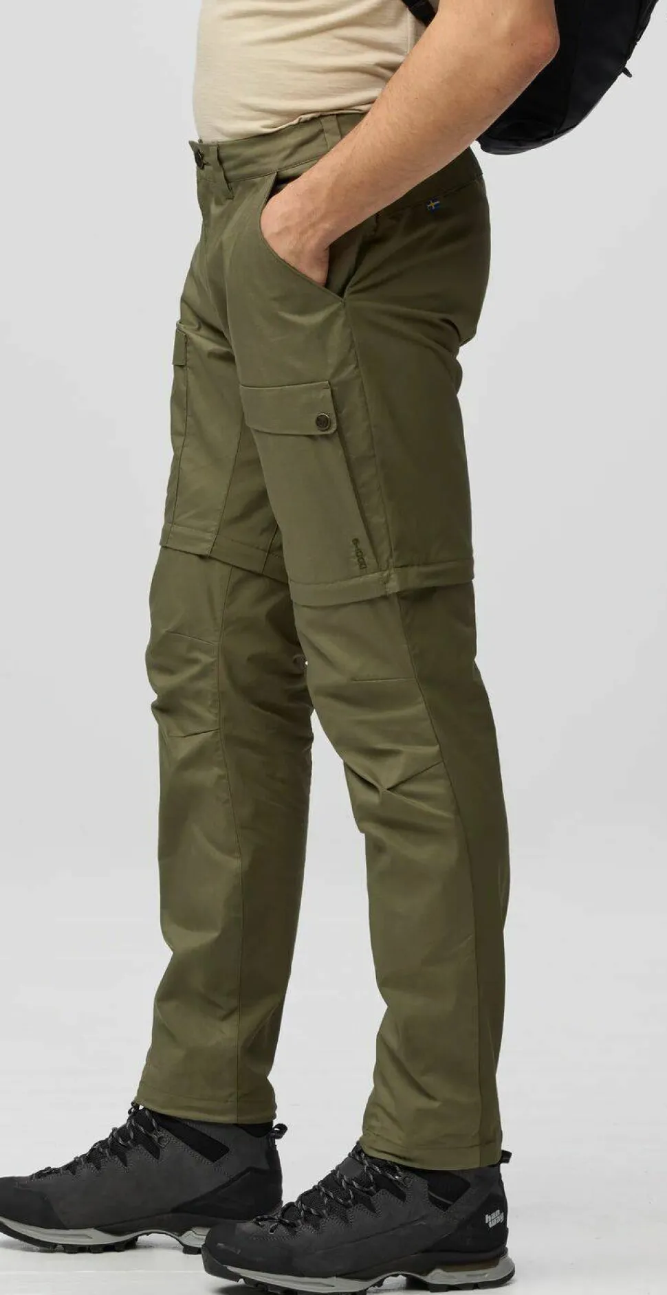 Fjällräven Men's Abisko Hybrid Trail Trousers Zip-Off Laurel Green