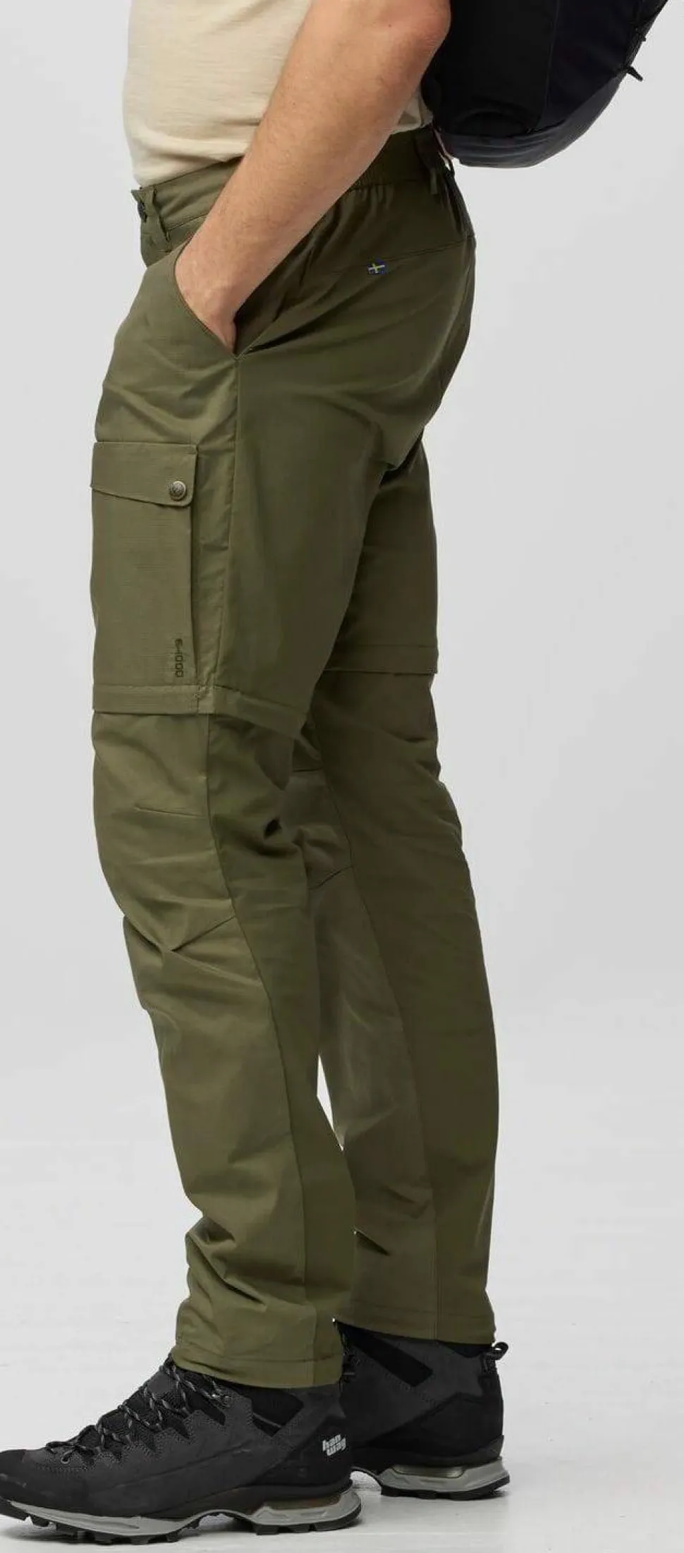 Fjällräven Men's Abisko Hybrid Trail Trousers Zip-Off Laurel Green