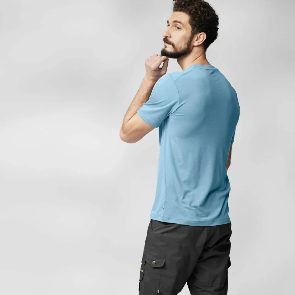 Fjällräven Men's Abisko Wool Logo Short Sleeve Laurel Green