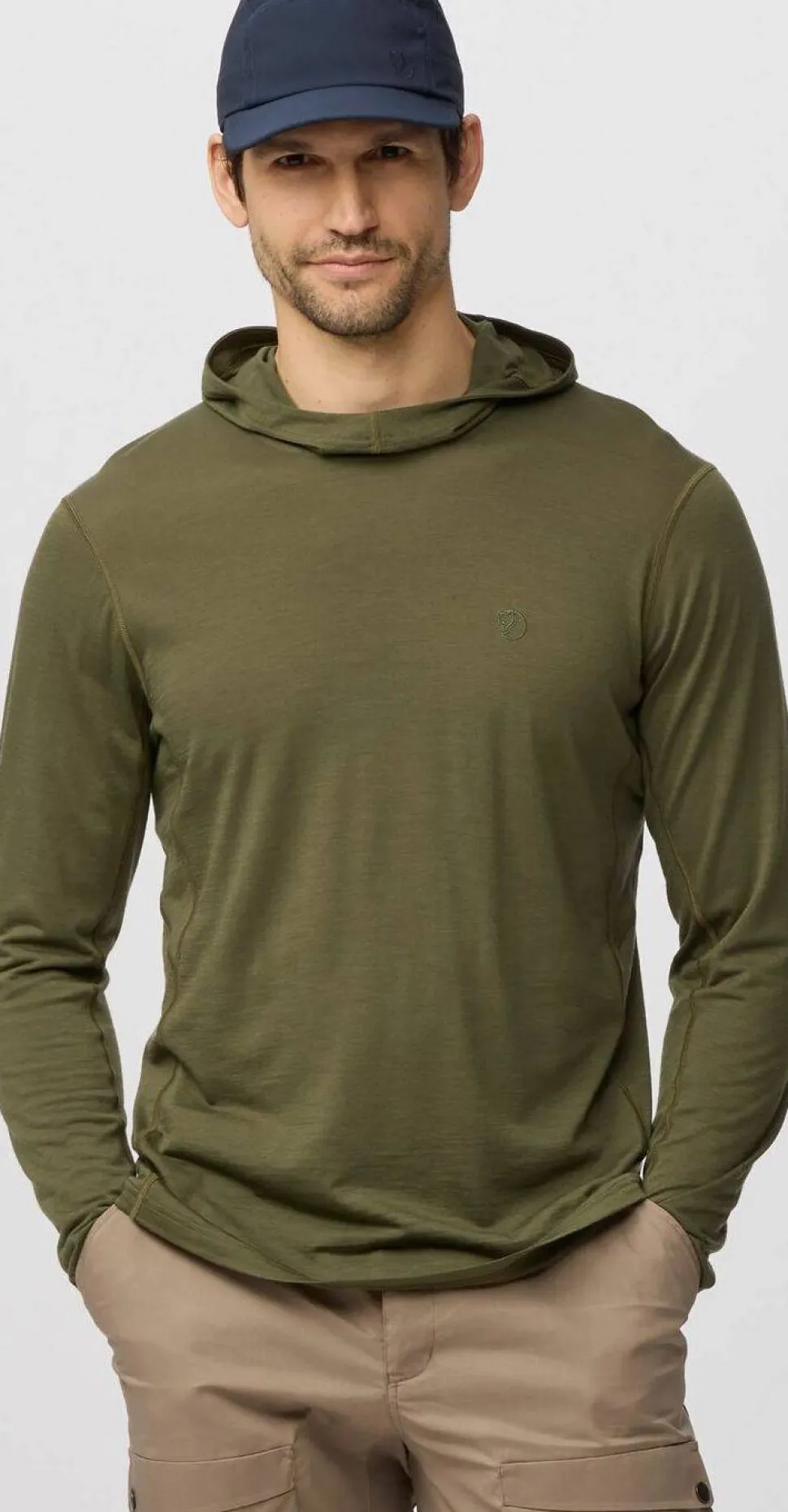 Fjällräven Men's Abisko Wool Hoodie Laurel Green