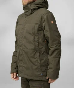 Fjällräven Men's Drev Hybrid Jacket Deep Forest-Orange Multi Camo