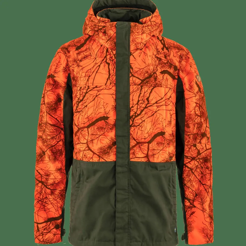 Fjällräven Men's Drev Hybrid Jacket Deep Forest-Orange Multi Camo