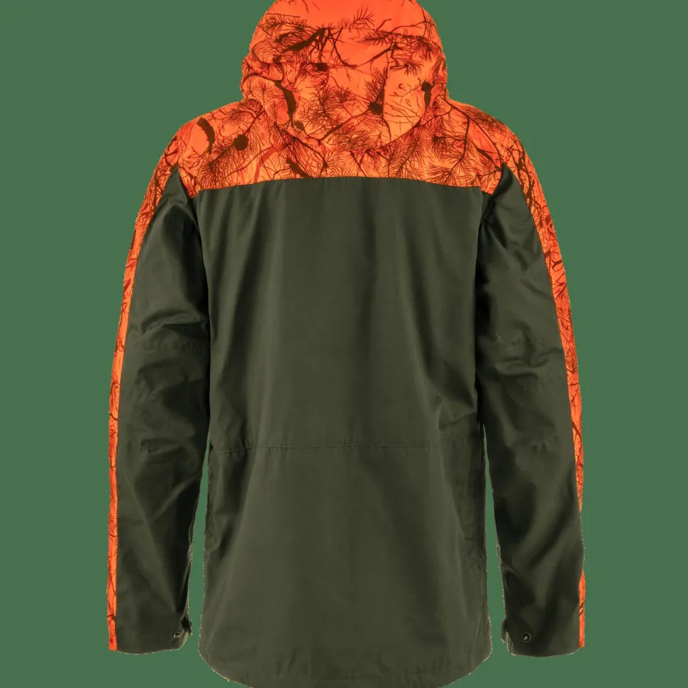 Fjällräven Men's Drev Hybrid Jacket Deep Forest-Orange Multi Camo