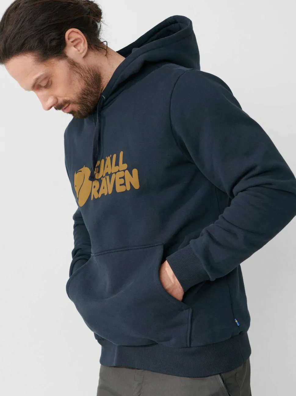 Fjällräven Men's Fjällräven Logo Hoodie Dark Navy