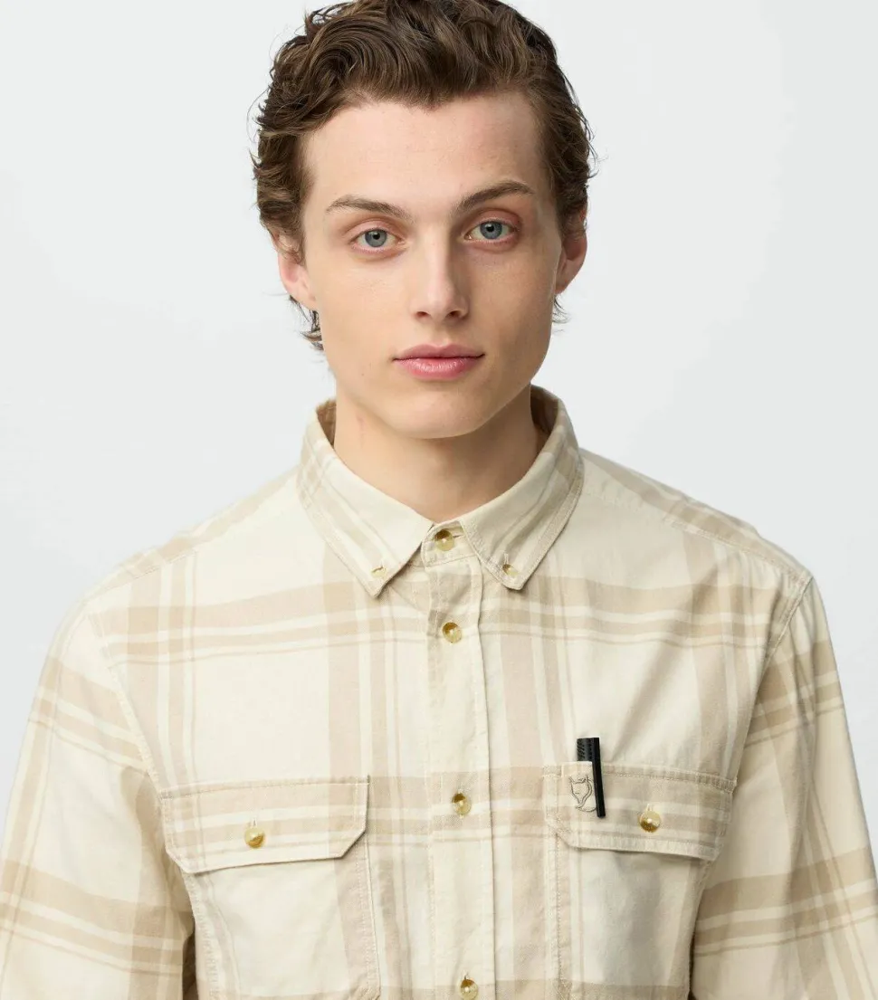 Fjällräven Men's Övik Lite Flannel Shirt Chalk White-fossil