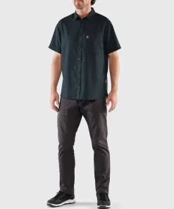 Fjällräven Men's Övik Travel Shirt Short Sleeve Indigo Blue-Dark Navy