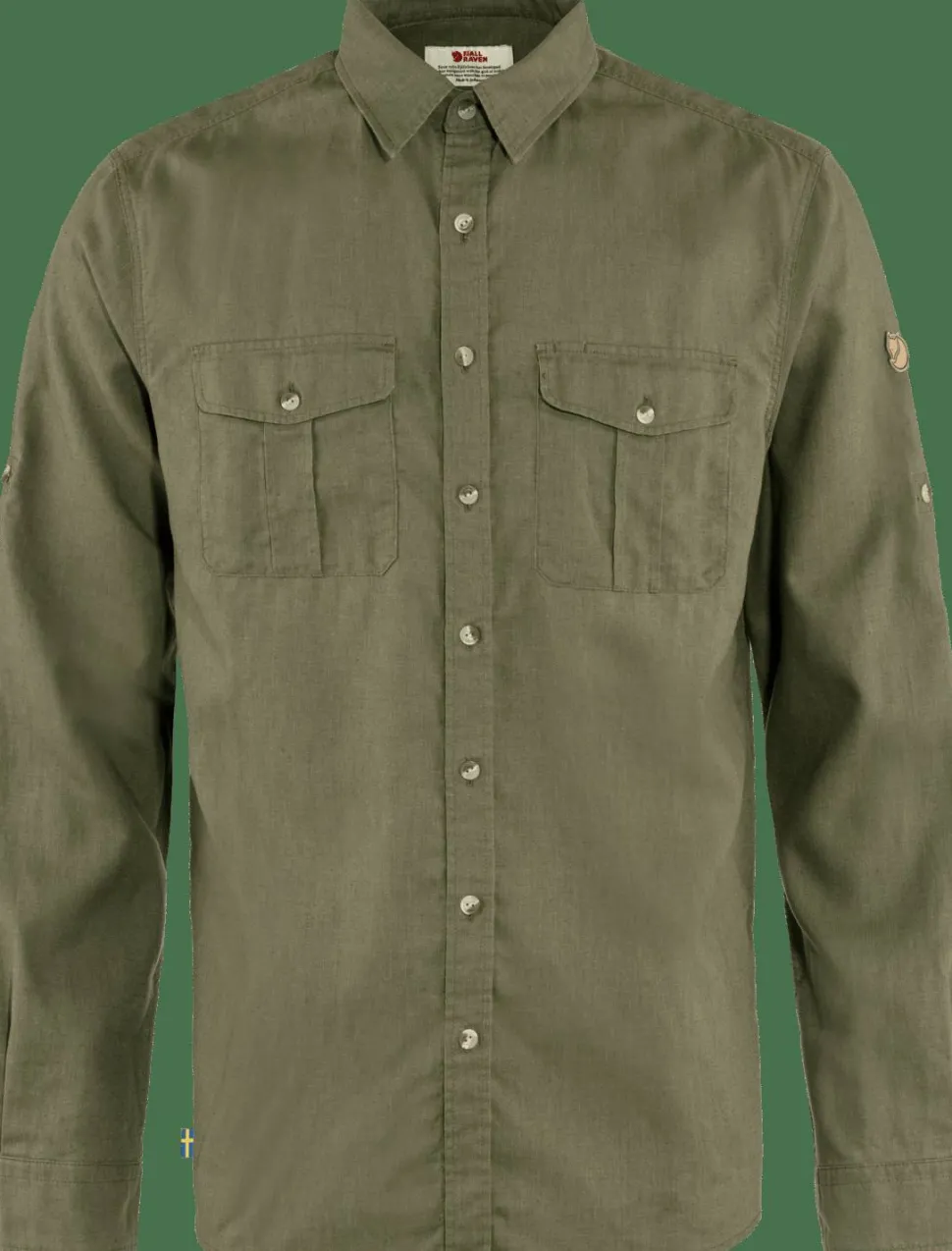 Fjällräven Men's Övik Travel Long Sleeved Shirt Green