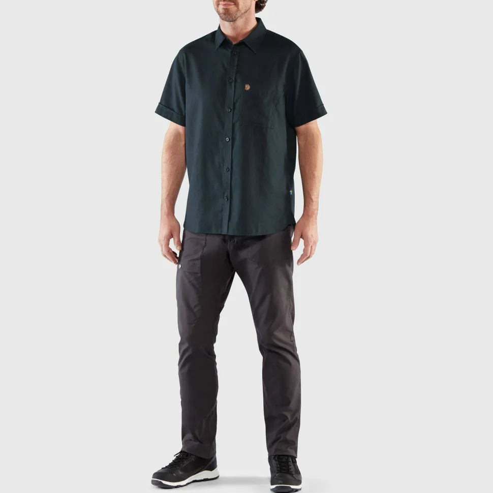 Fjällräven Men's Övik Travel Shirt Short Sleeve Chalk White-sand Stone