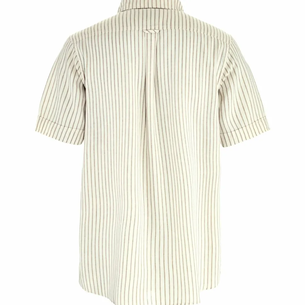 Fjällräven Men's Övik Travel Shirt Short Sleeve Chalk White-sand Stone