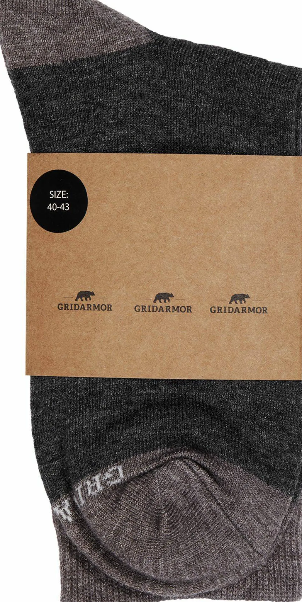 Gridarmor Heritage Merino Socks Mid Grey Melange