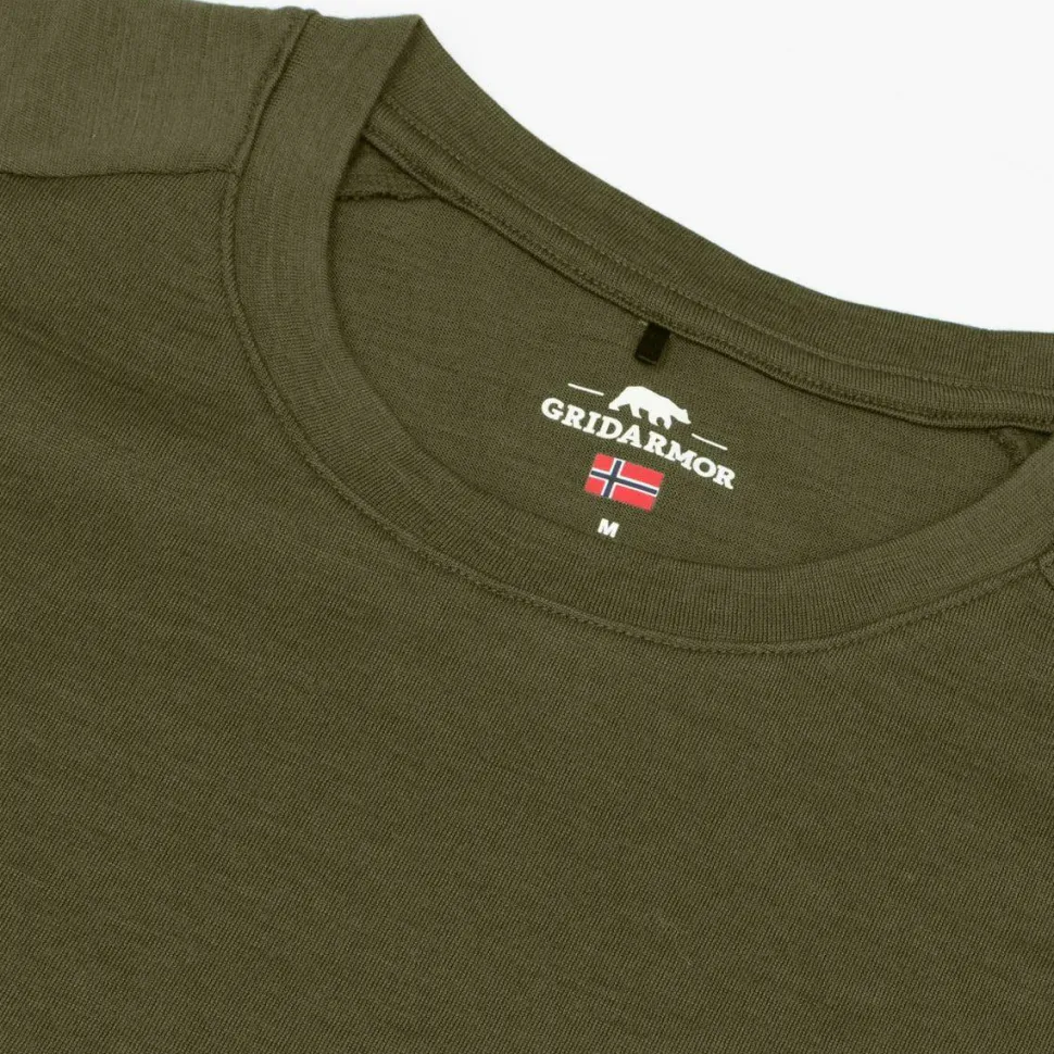 Gridarmor Men's Merino Wool Tee Winter Moss