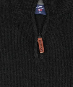 Gridarmor Men's Snøkrystall Solid Half Zip Ullgenser Black Beauty