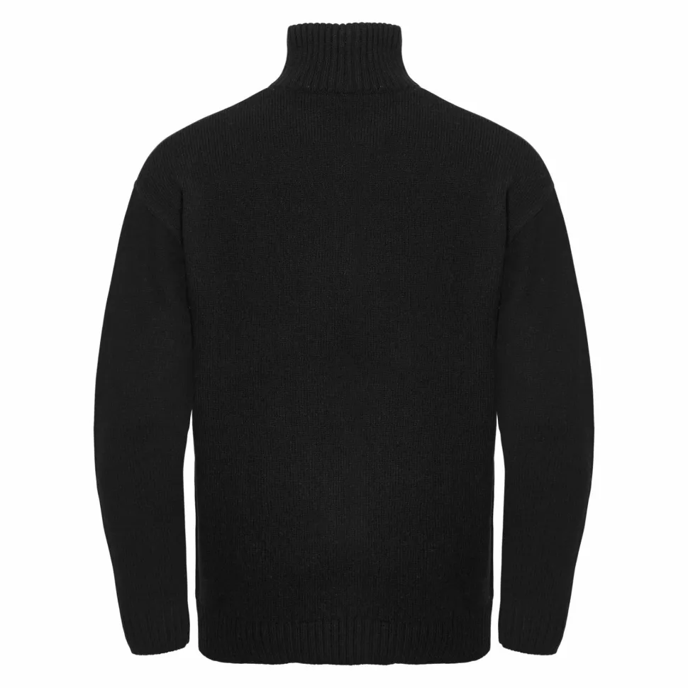 Gridarmor Men's Snøkrystall Solid Half Zip Ullgenser Black Beauty