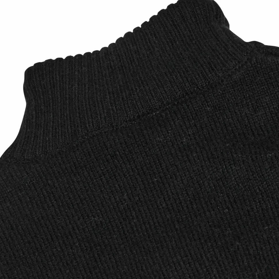 Gridarmor Men's Snøkrystall Solid Half Zip Ullgenser Black Beauty