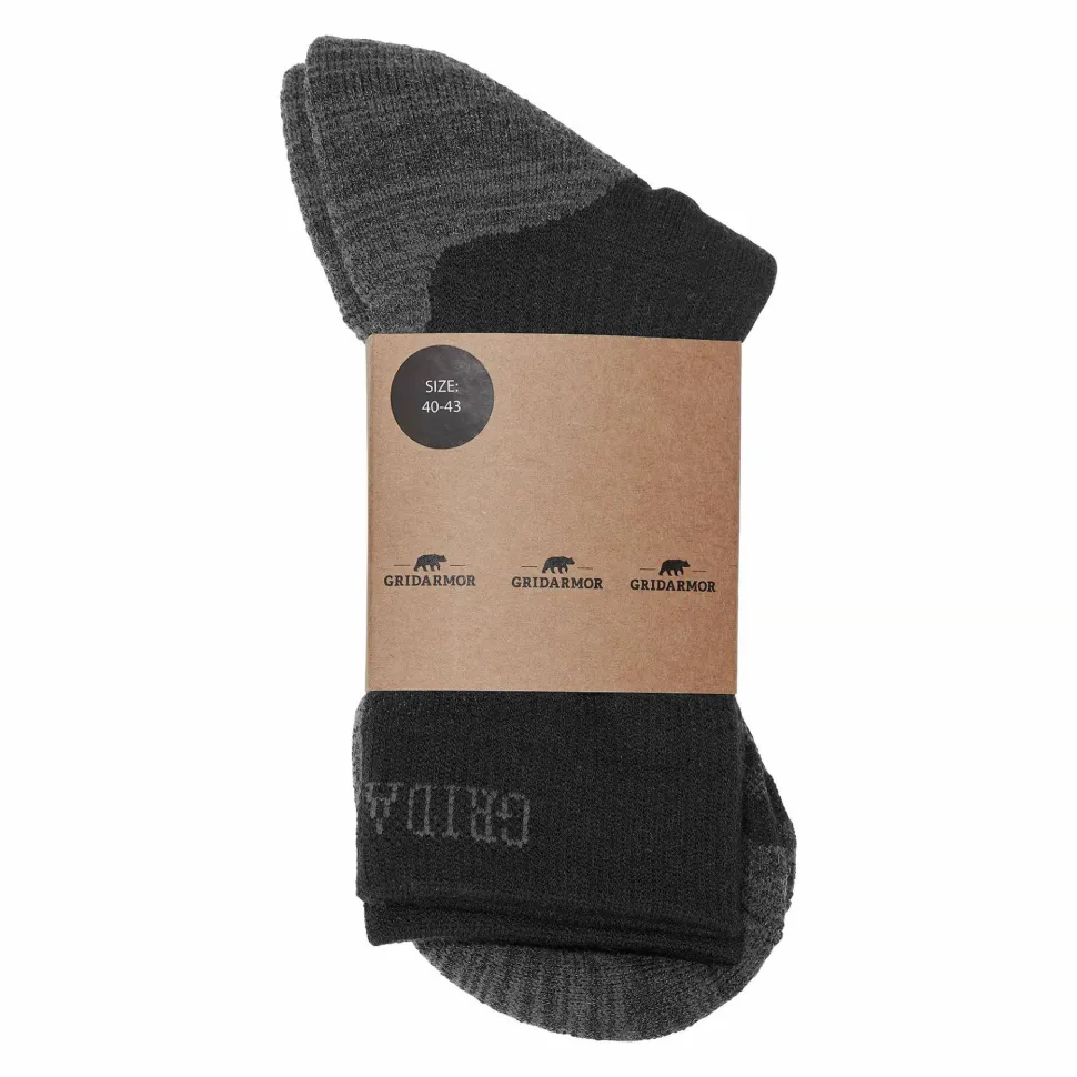 Gridarmor Merino Trekking Light Sock Jet Black