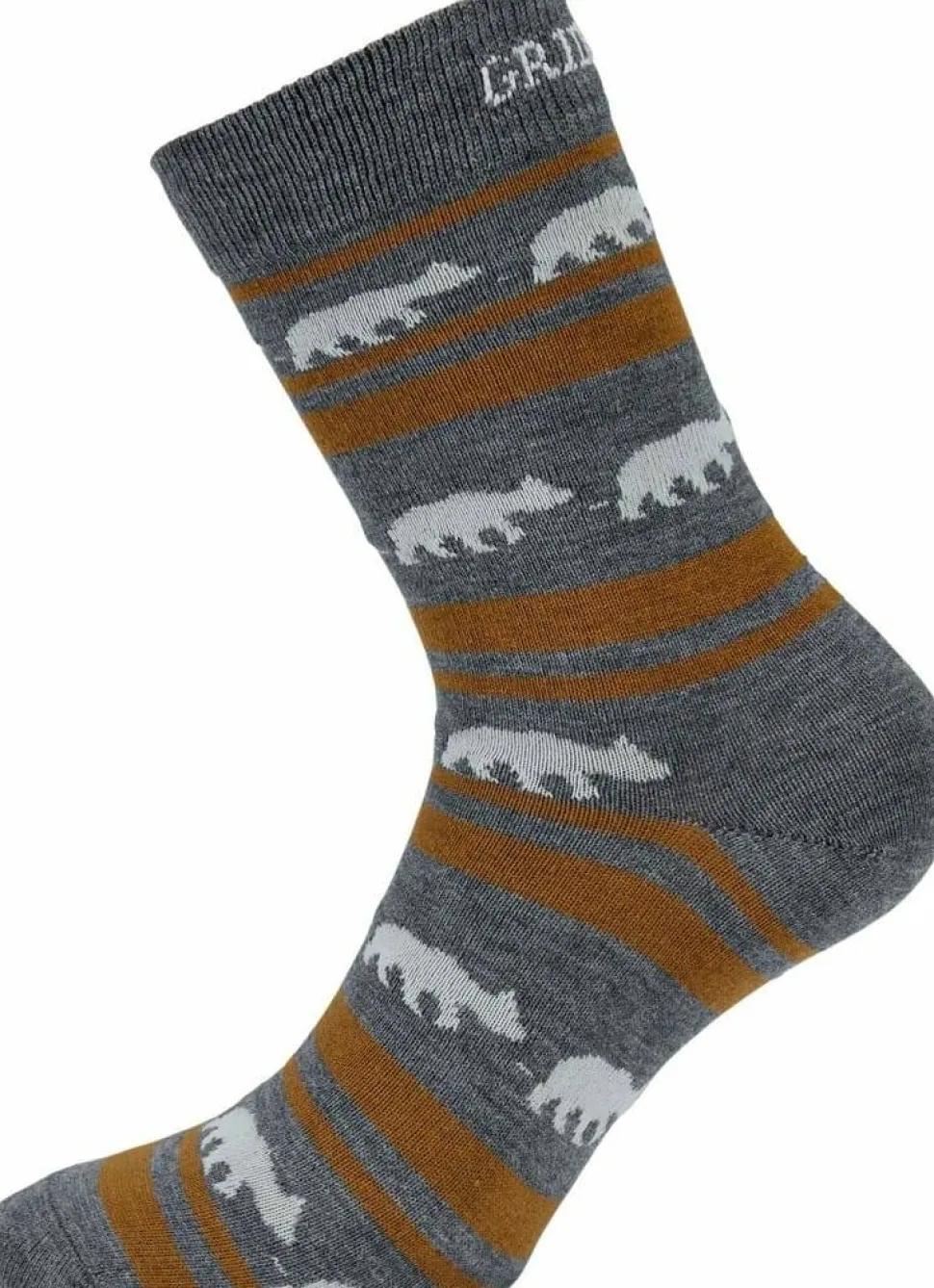 Gridarmor Striped Bear Merino Socks Grey/Beige/White