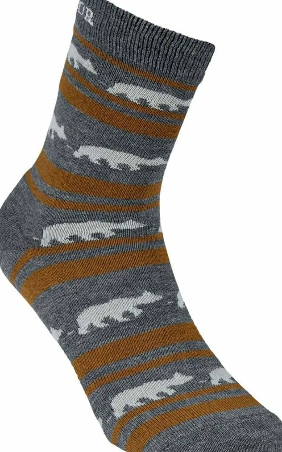 Gridarmor Striped Bear Merino Socks Grey/Beige/White