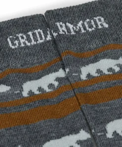 Gridarmor Striped Bear Merino Socks Grey/Beige/White