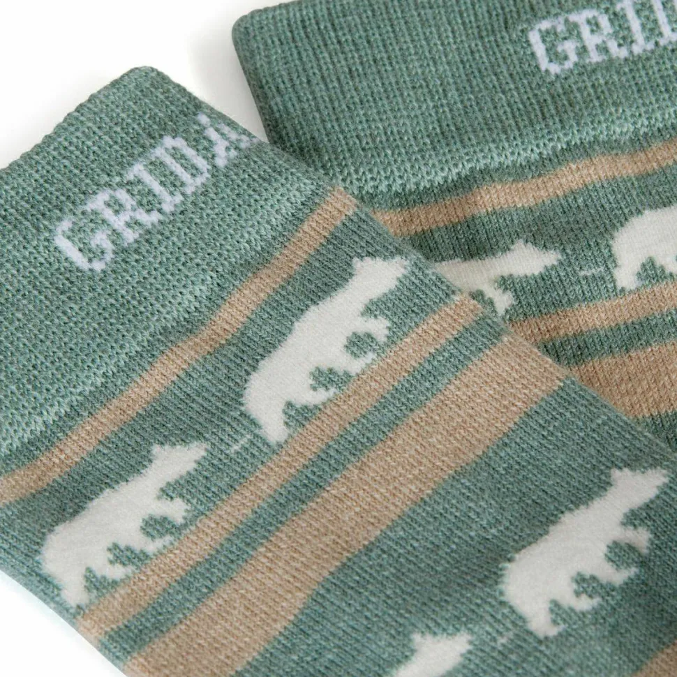 Gridarmor Striped Bear Merino Socks Green Bay