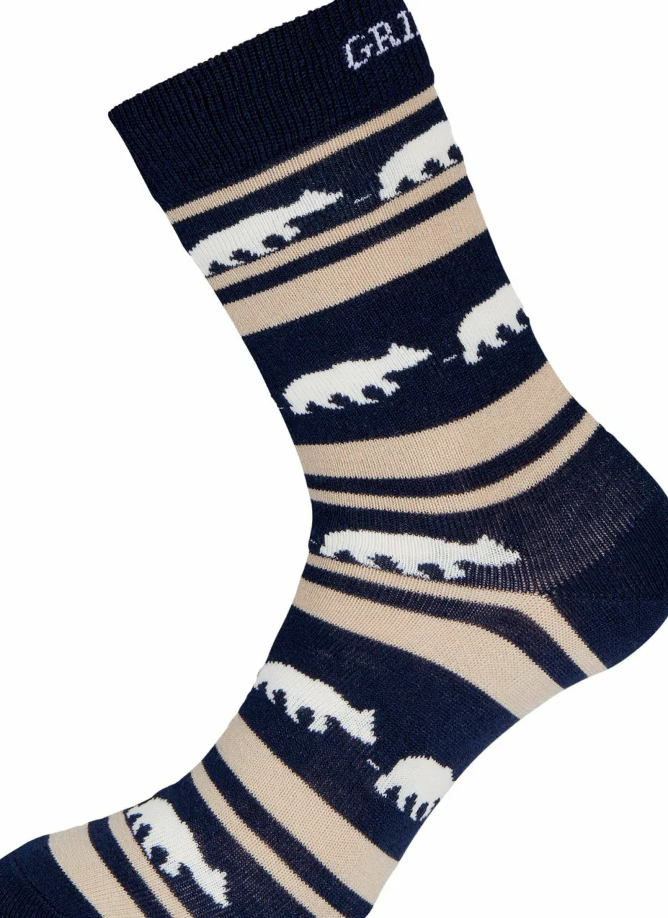 Gridarmor Striped Bear Merino Socks Navy Blazer