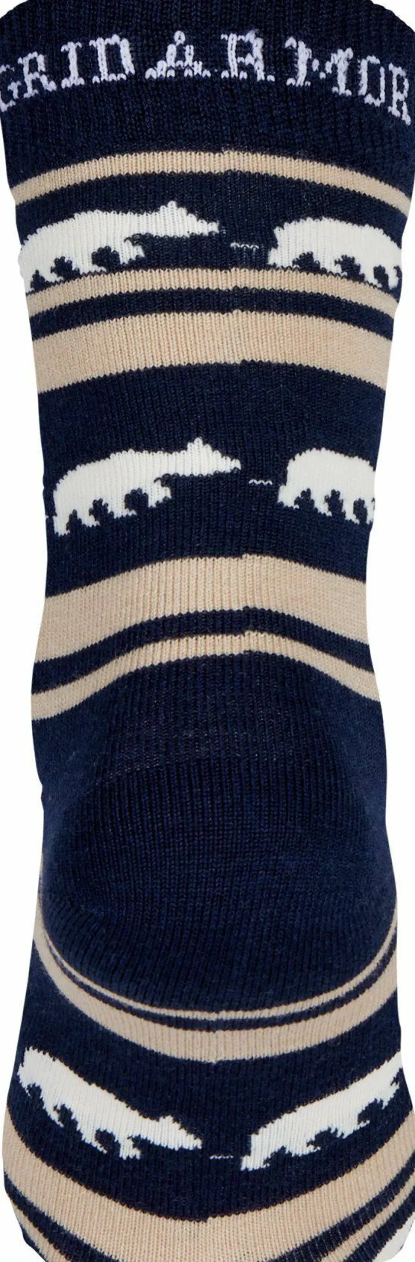 Gridarmor Striped Bear Merino Socks Navy Blazer