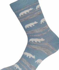 Gridarmor Striped Bear Merino Socks Blue Shadow