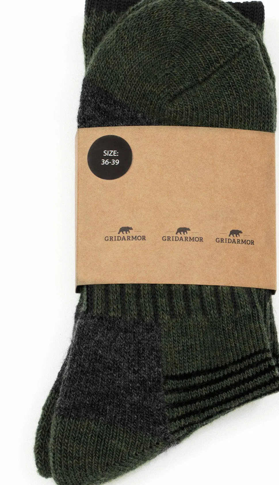 Gridarmor Trekking Merino Wool Sock Kombu Green