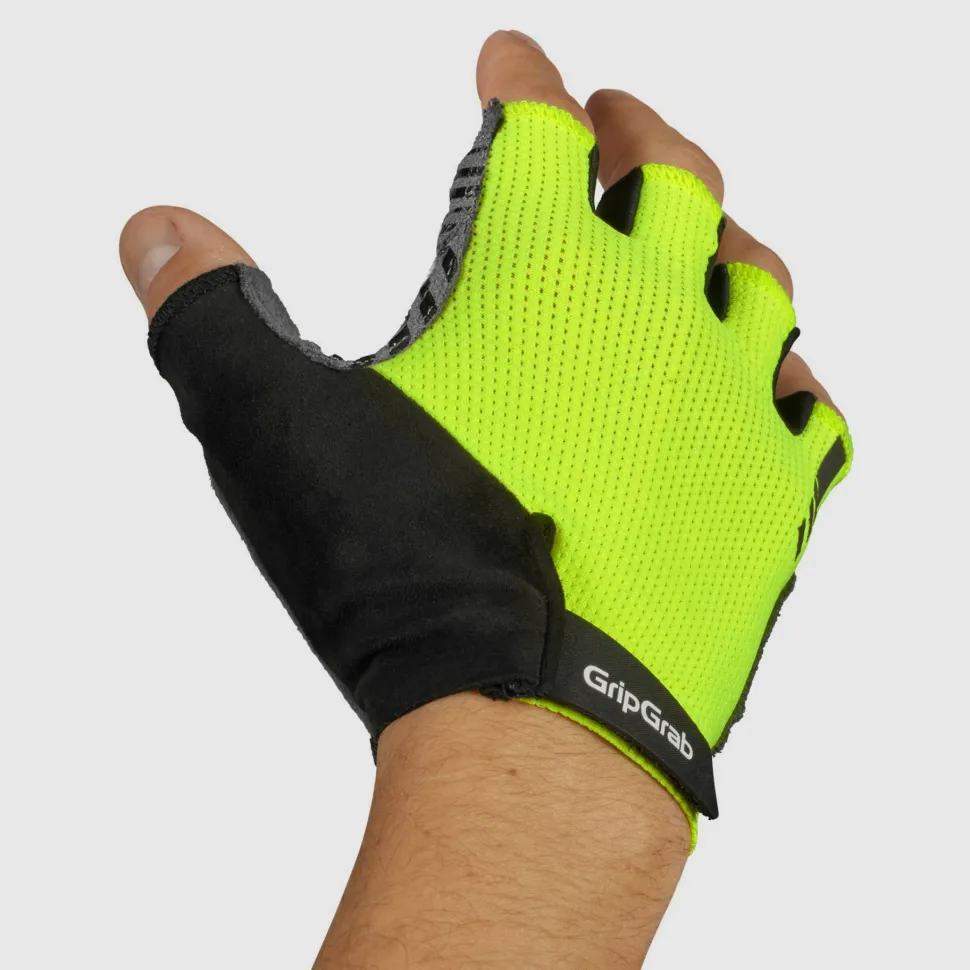 Gripgrab Expert RC Max Padded Short Finger Summer Gloves Yellow Hi-Vis