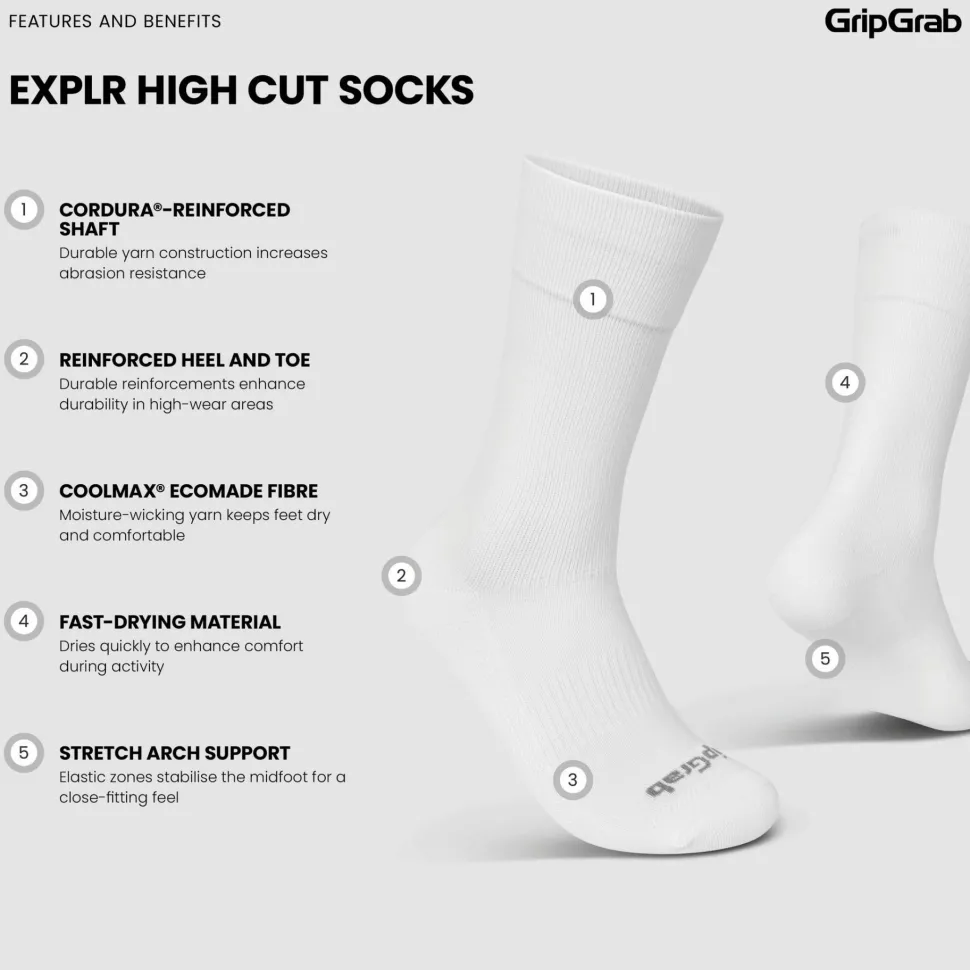 Gripgrab EXPLR High Cut Socks White