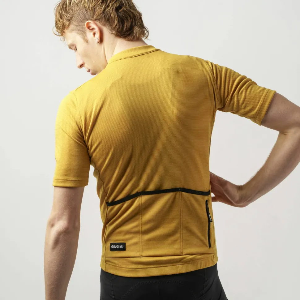 Gripgrab Men's GripGrab EXPLR Merinotech Short Sleeve Jersey Mustard Yellow