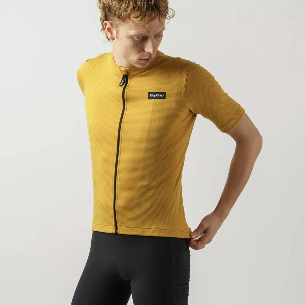 Gripgrab Men's GripGrab EXPLR Merinotech Short Sleeve Jersey Mustard Yellow