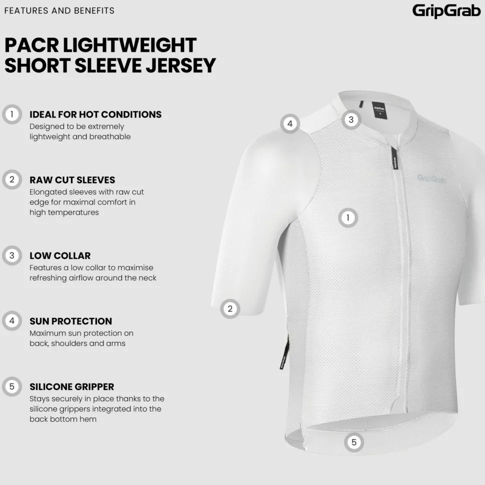 Gripgrab Men's GripGrab PACR Lightweight Short Sleeve Jersey White