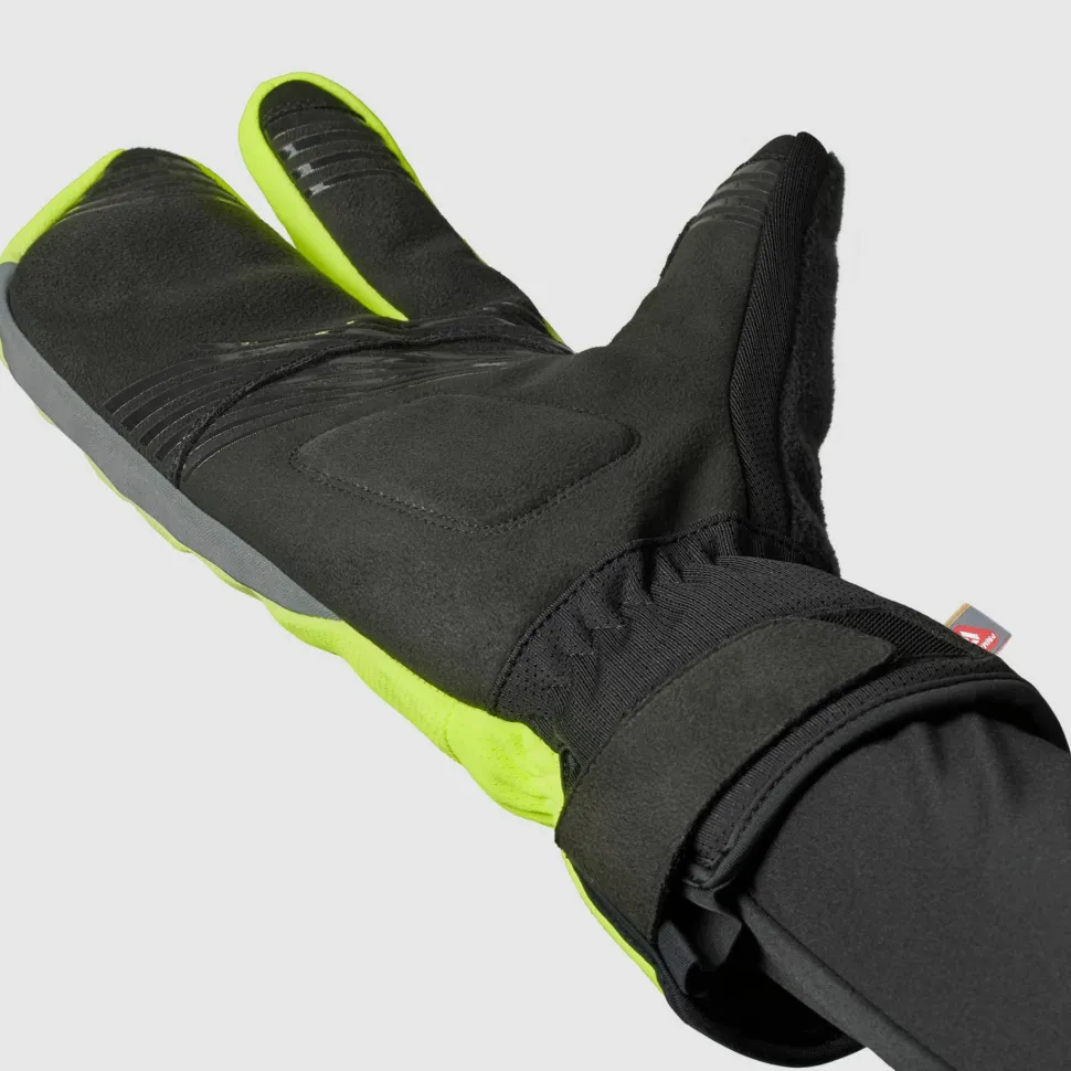 Gripgrab Nordic 2 Windproof Deep Winter Lobster Gloves Yellow Hi-Vis