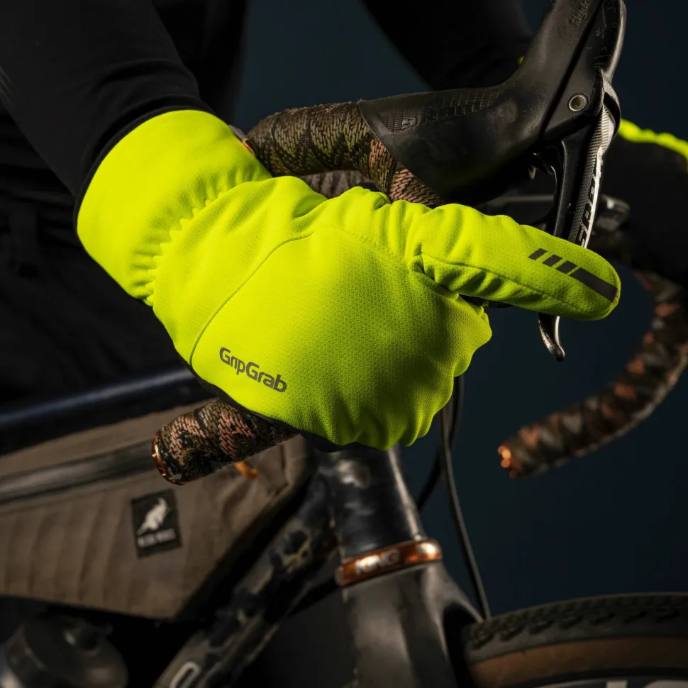 Gripgrab Nordic 2 Windproof Deep Winter Lobster Gloves Yellow Hi-Vis
